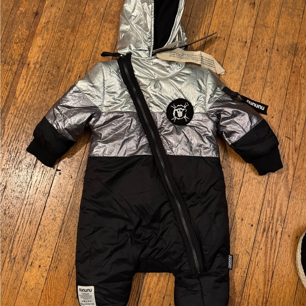 nununu Silver and Black Kids Jacket